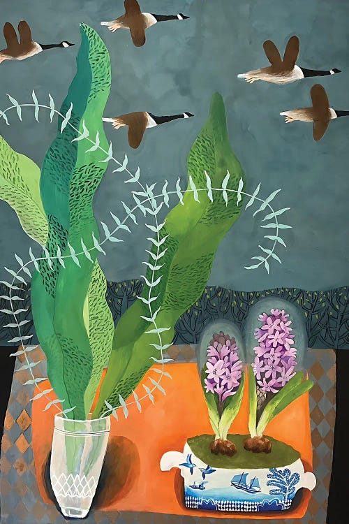 Geese Returning To Norwood Lake by Gertie Young wall art