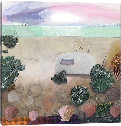 Bright Morning On Shell Beach Canvas Art Print - Gertie Young