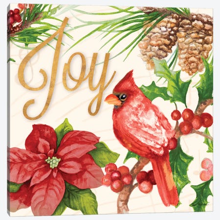 Bright Christmas Cardinal III Canvas Print #GYN10} by Janice Gaynor Canvas Art Print