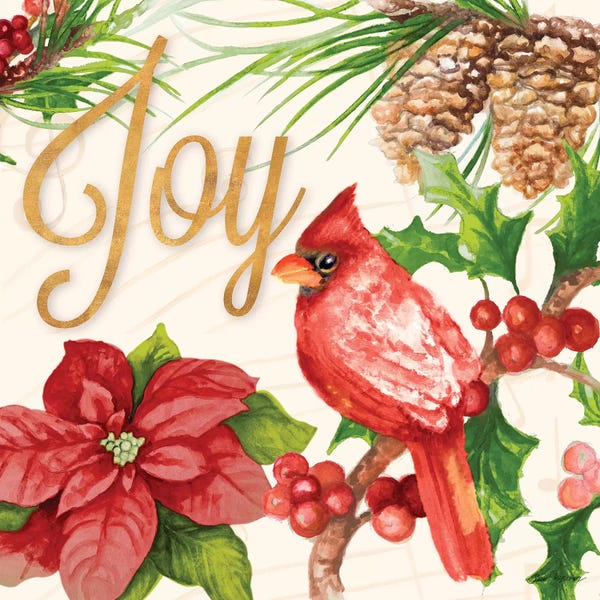 Cardinals: Bright Christmas Cardinal III by Janice Gaynor