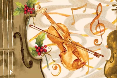 Christmas Music II by Janice Gaynor framed canvas print