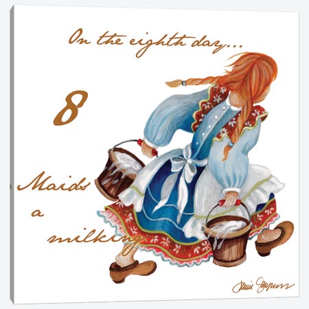 Eight Maids a-Milking Canvas Print #GYN13} by Janice Gaynor Canvas Print