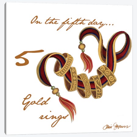 Five Golden Rings Canvas Print #GYN15} by Janice Gaynor Canvas Artwork