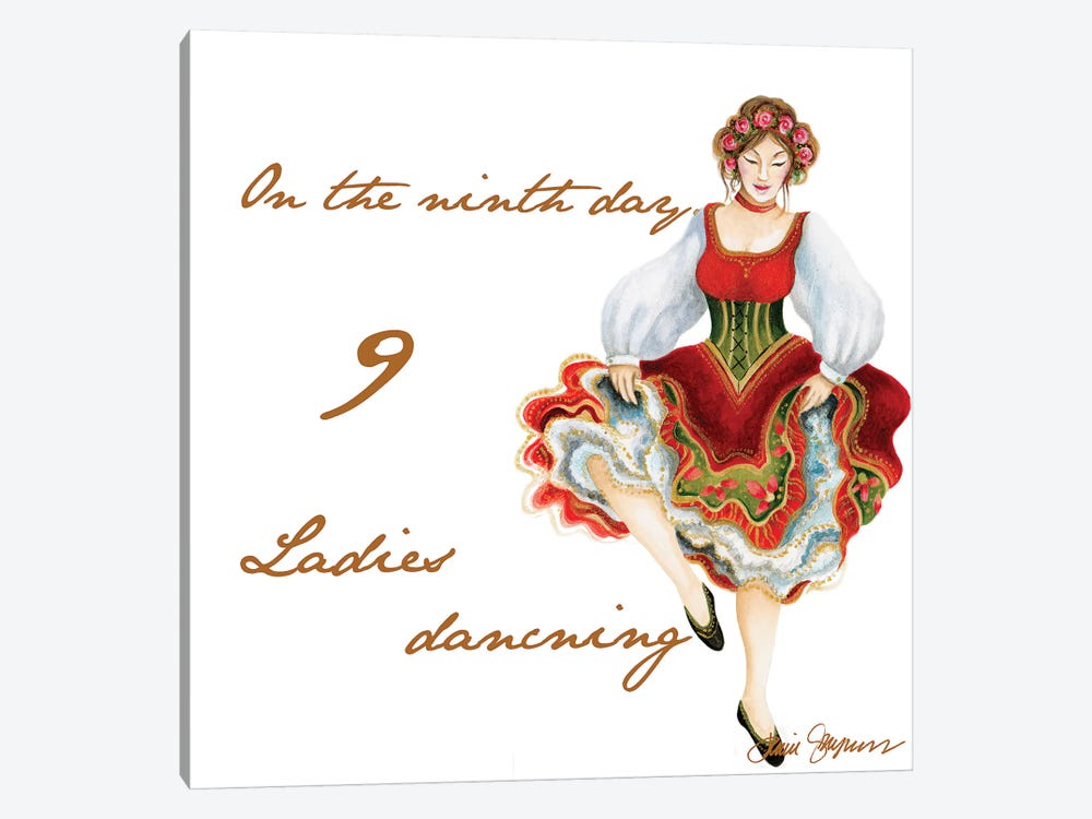 Nine Ladies Dancing by Janice Gaynor 1-piece Art Print