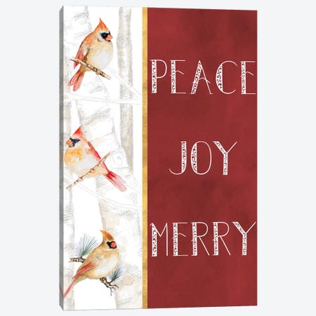Peace Joy Merry Canvas Print #GYN20} by Janice Gaynor Canvas Artwork