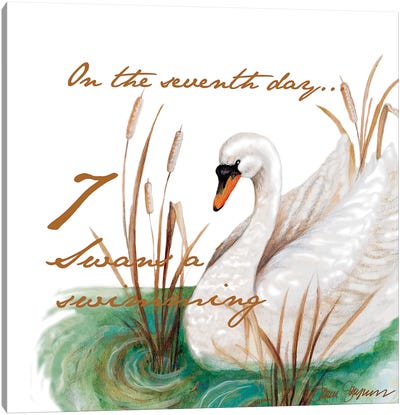 Seven Swans a-Swimming Canvas Art Print