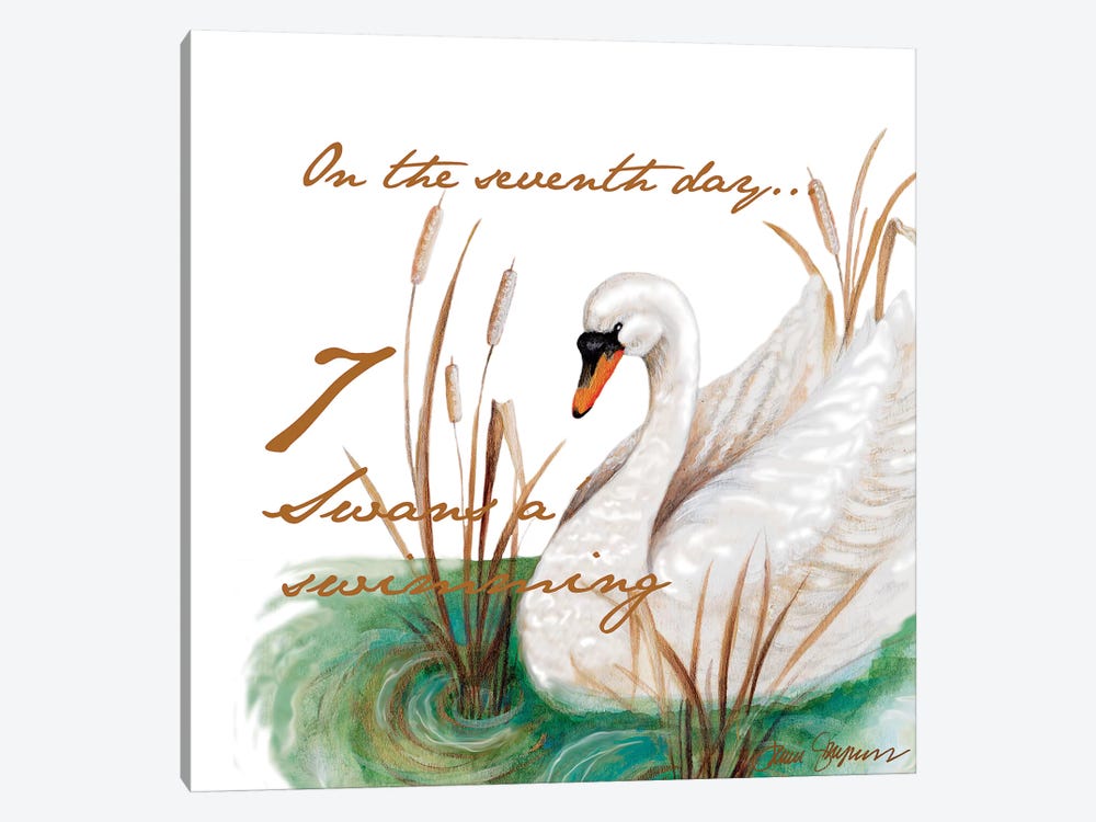 Seven Swans a-Swimming by Janice Gaynor 1-piece Canvas Art
