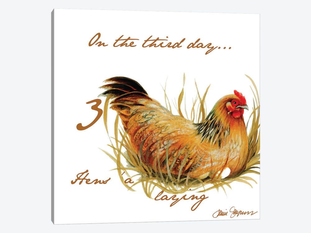 Three French Hens by Janice Gaynor 1-piece Canvas Print