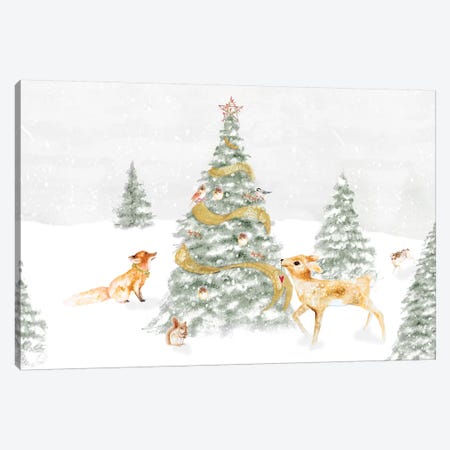 Woodland Christmas I Canvas Print #GYN27} by Janice Gaynor Art Print