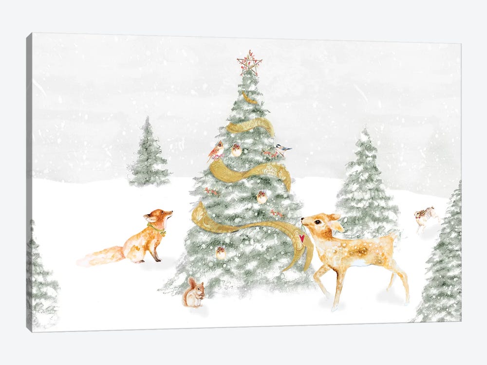 Woodland Christmas I by Janice Gaynor 1-piece Canvas Artwork