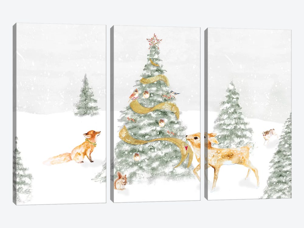 Woodland Christmas I by Janice Gaynor 3-piece Canvas Artwork