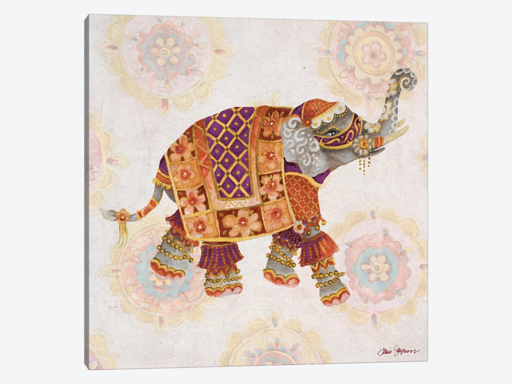Elephant On Pink I by Janice Gaynor 1-piece Canvas Art Print