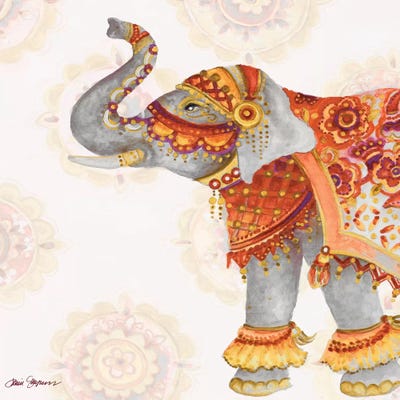 Elephant On Pink II by Janice Gaynor canvas print