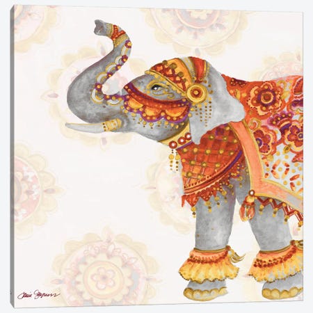 Elephant On Pink II Canvas Print #GYN34} by Janice Gaynor Canvas Art