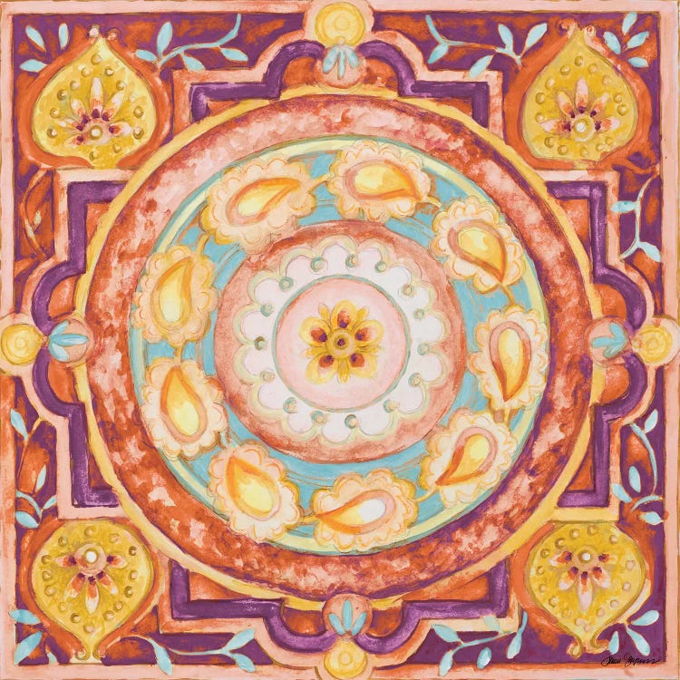 Pink Medallion I by Janice Gaynor canvas print