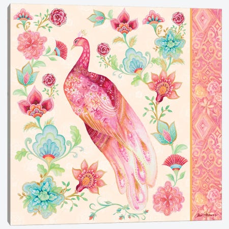Pink Medallion Peacock II Canvas Print #GYN39} by Janice Gaynor Art Print