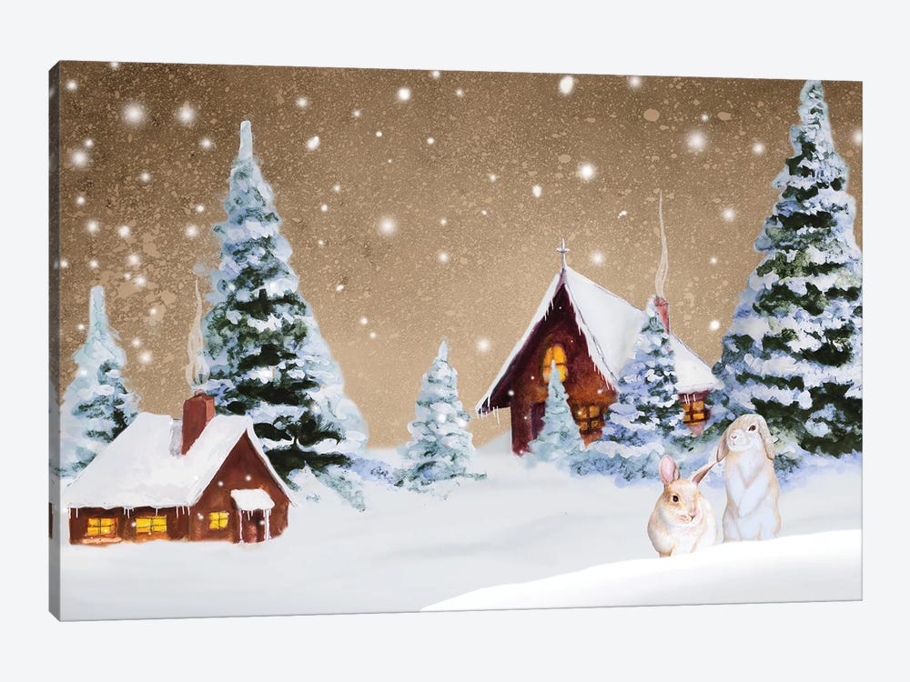 Christmas Village by Janice Gaynor 1-piece Canvas Print
