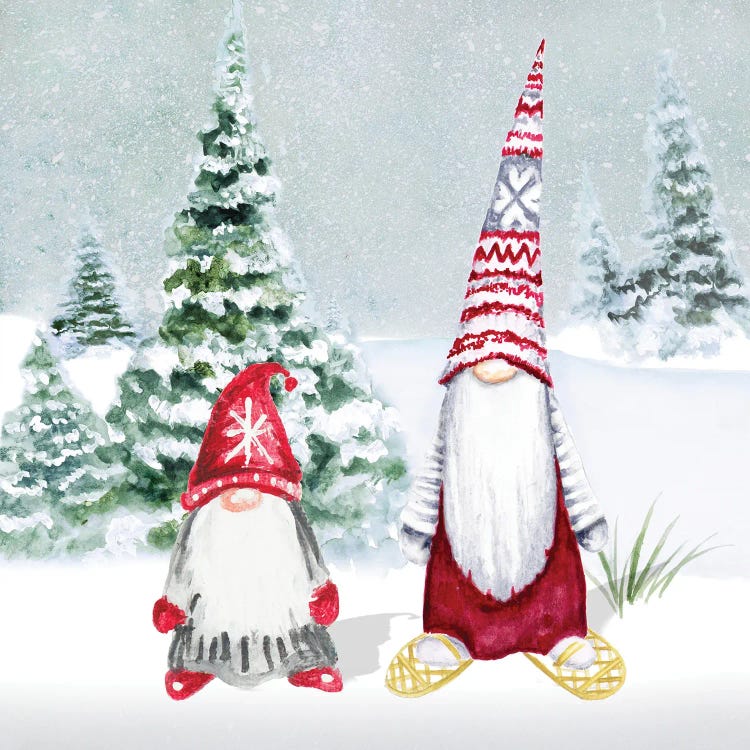Gnomes on Winter Holiday II by Janice Gaynor wall art
