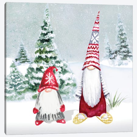 Gnomes on Winter Holiday II Canvas Print #GYN44} by Janice Gaynor Canvas Art Print