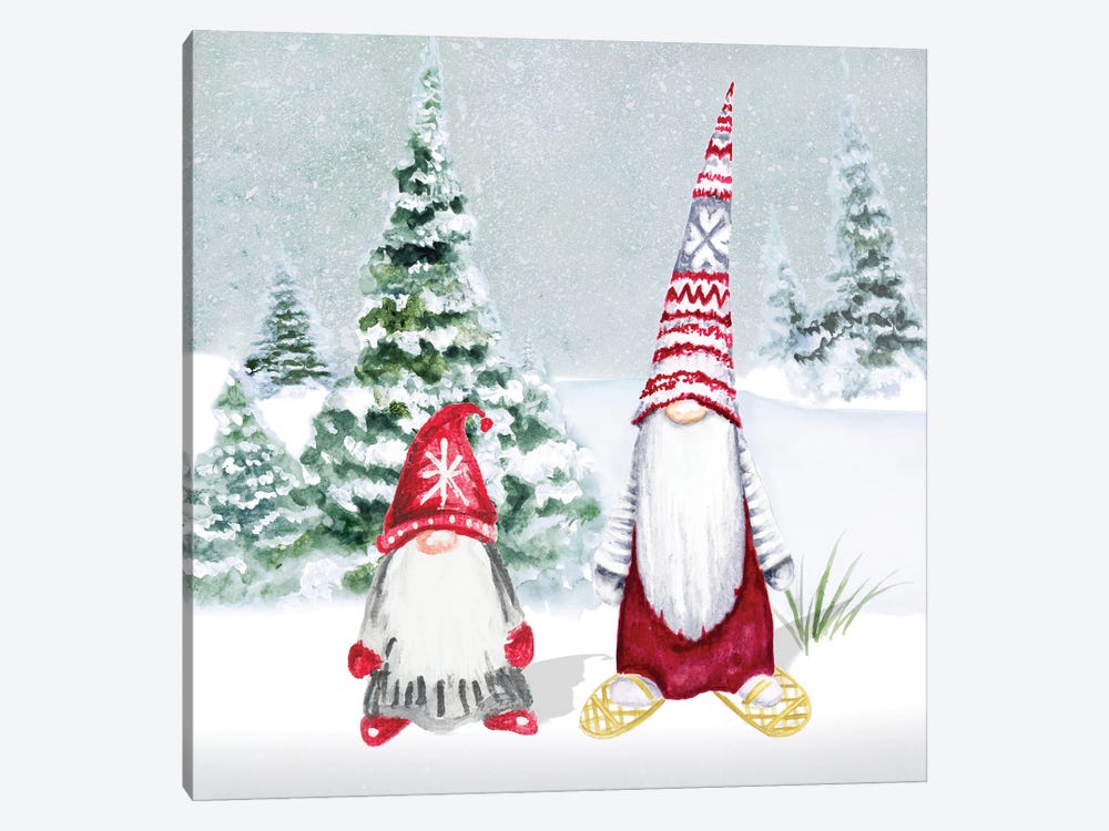 Gnomes on Winter Holiday II by Janice Gaynor 1-piece Canvas Print