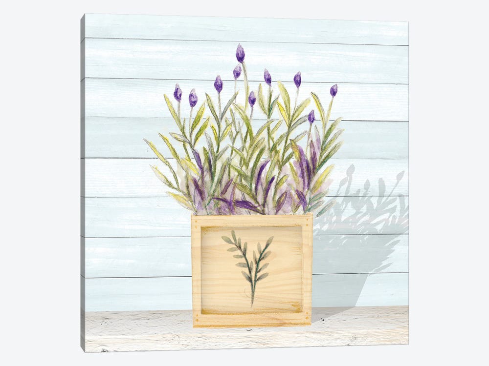 Lavender and Wood Square II by Janice Gaynor 1-piece Art Print