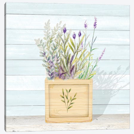 Lavender and Wood Square IV Canvas Print #GYN50} by Janice Gaynor Art Print