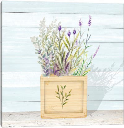 Lavender and Wood Square IV Canvas Art Print