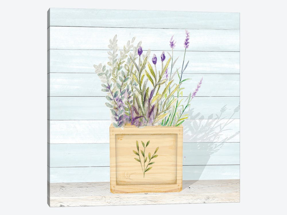 Lavender and Wood Square IV by Janice Gaynor 1-piece Canvas Wall Art