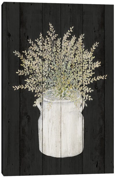 Herbs on Black Wood I Canvas Art Print