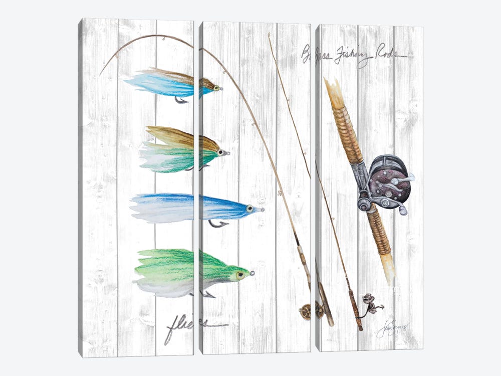 Bait And Tackle I by Janice Gaynor 3-piece Canvas Art