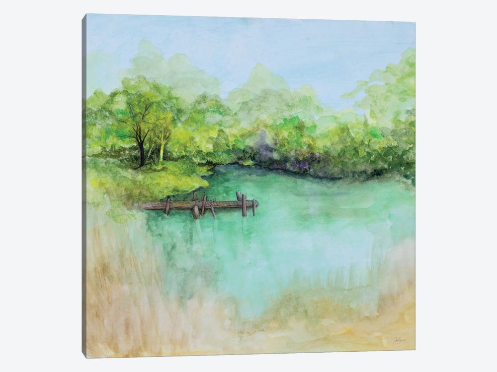 Watercolor River by Janice Gaynor 1-piece Canvas Art Print