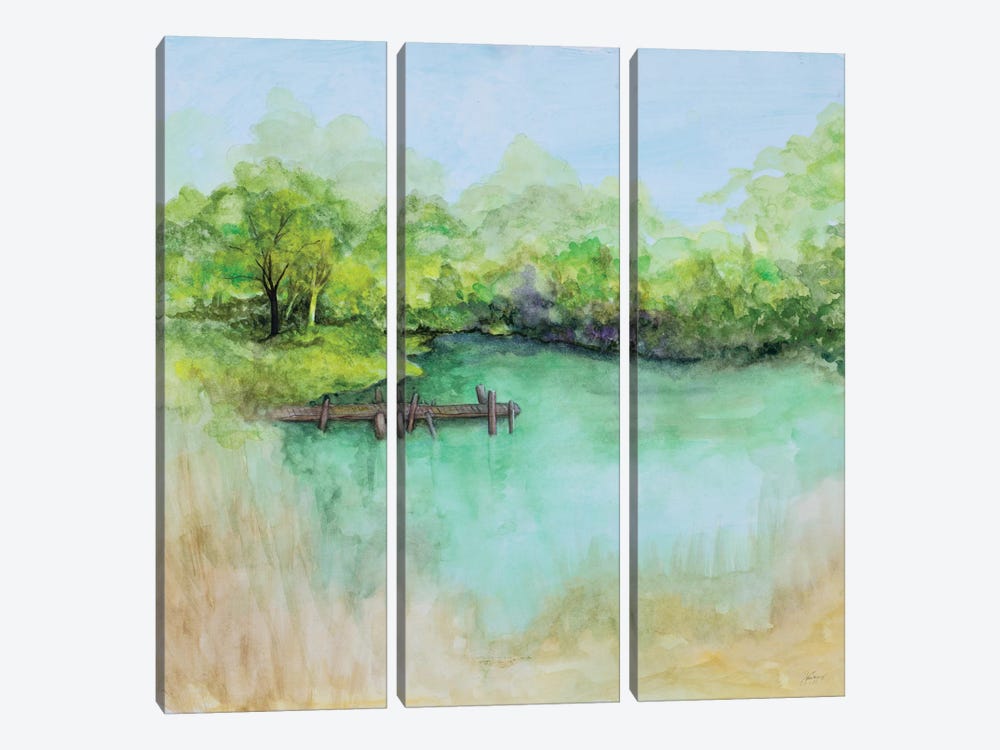 Watercolor River by Janice Gaynor 3-piece Canvas Print