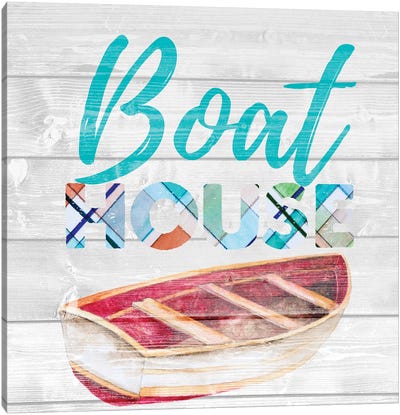 Boat House Canvas Art Print - Gingham Patterns