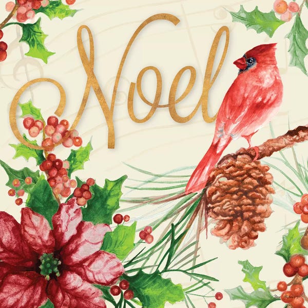 Cardinals: Bright Christmas Cardinal I by Janice Gaynor