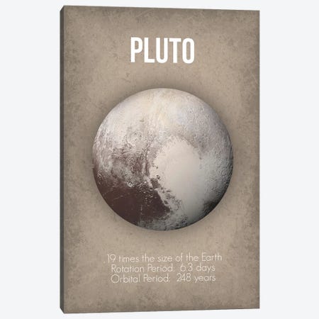 Pluto Canvas Print #GYO10} by GetYourNerdOn Canvas Artwork