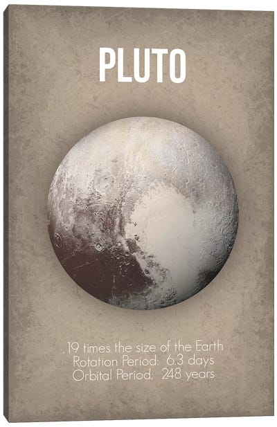 Pluto Canvas Art Print - Planet Art