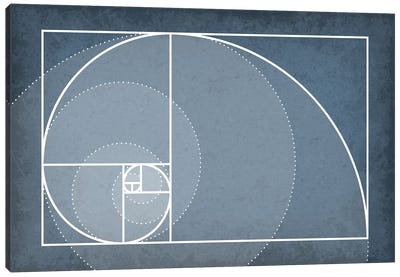 Fibonacci Sequence Spiral Canvas Art Print - Mathematics Art
