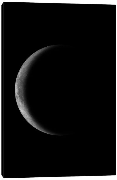 Waning Crescent Moon - Black Canvas Art Print - GetYourNerdOn