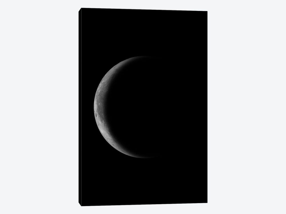 Waning Crescent Moon - Black by GetYourNerdOn 1-piece Art Print