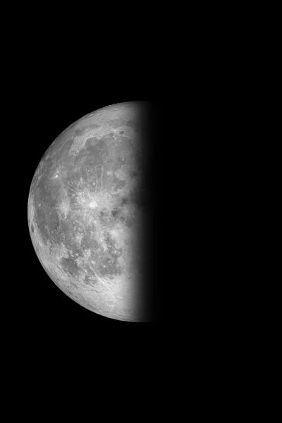 Last Quarter Moon - Black by GetYourNerdOn framed wall art