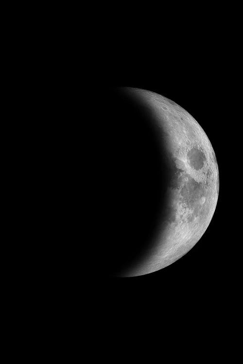 Waxing Crescent Moon - Black