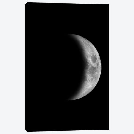 Waxing Crescent Moon - Black Canvas Print #GYO136} by GetYourNerdOn Art Print