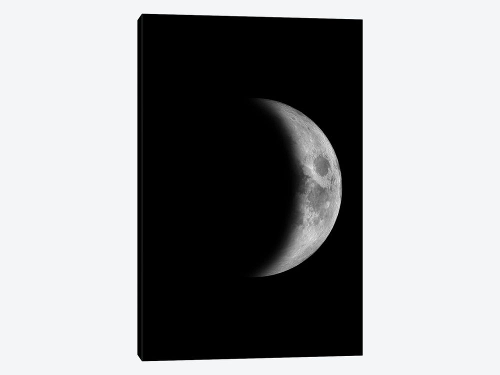 Waxing Crescent Moon - Black 1-piece Canvas Art Print
