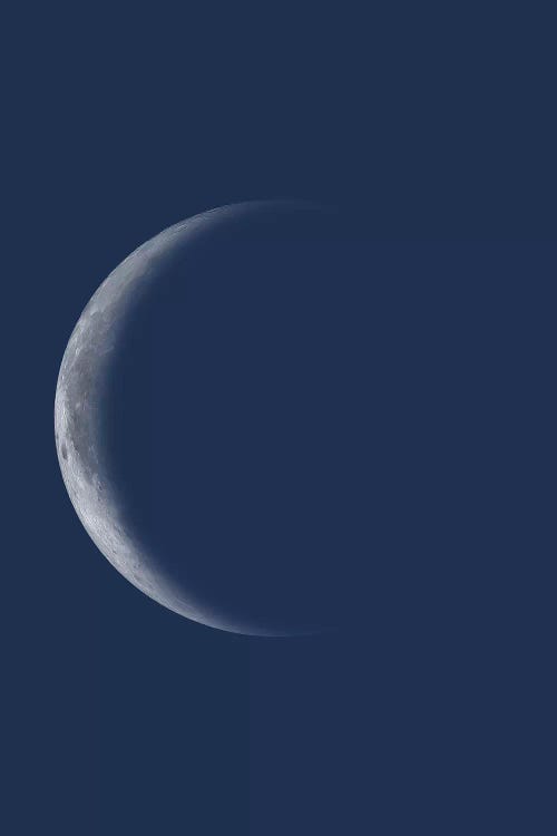 Waning Crescent Moon - Blue