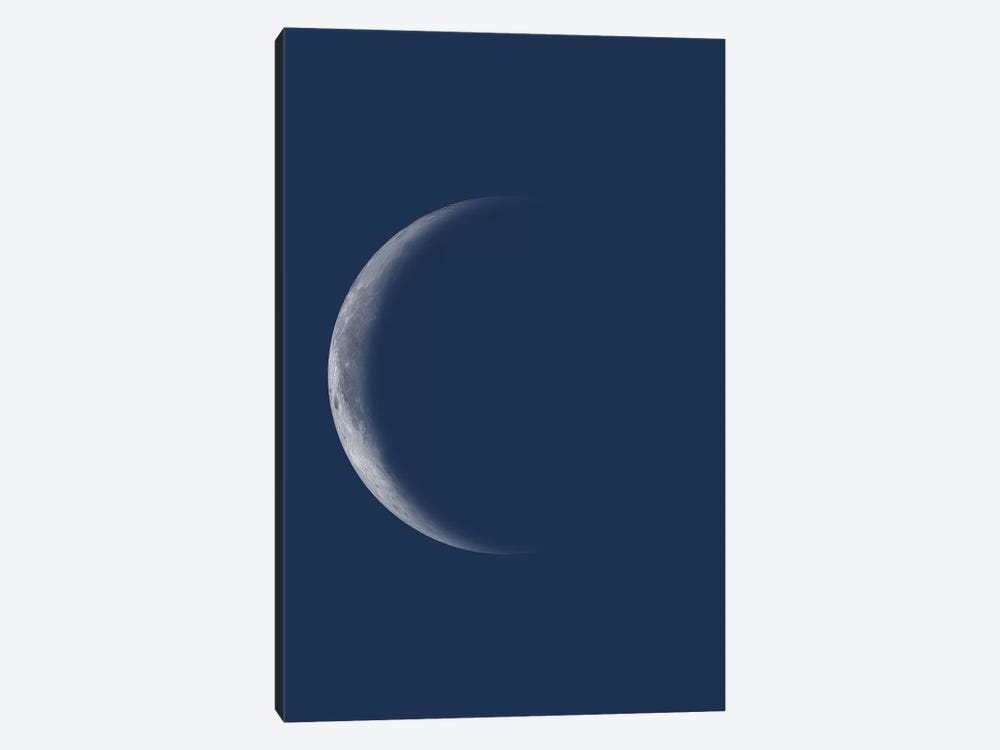 Waning Crescent Moon - Blue by GetYourNerdOn 1-piece Canvas Wall Art