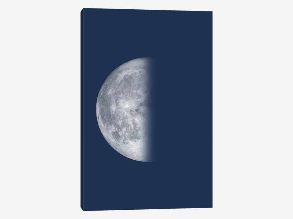 Last Quarter Moon - Blue by GetYourNerdOn 1-piece Canvas Print