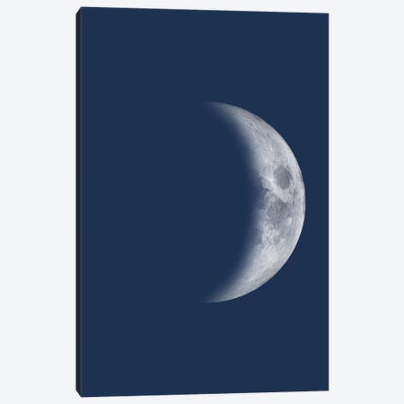Waxing Crescent Moon - Blue Canvas Print #GYO141} by GetYourNerdOn Canvas Art Print