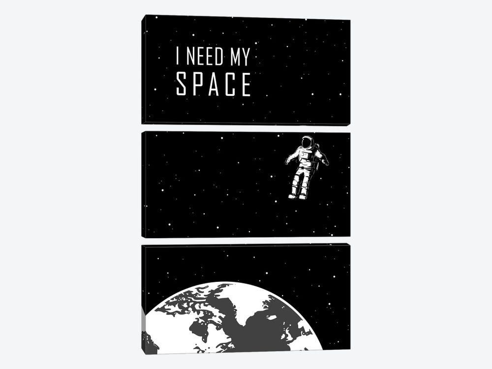I Need My Space - Black by GetYourNerdOn 3-piece Canvas Print