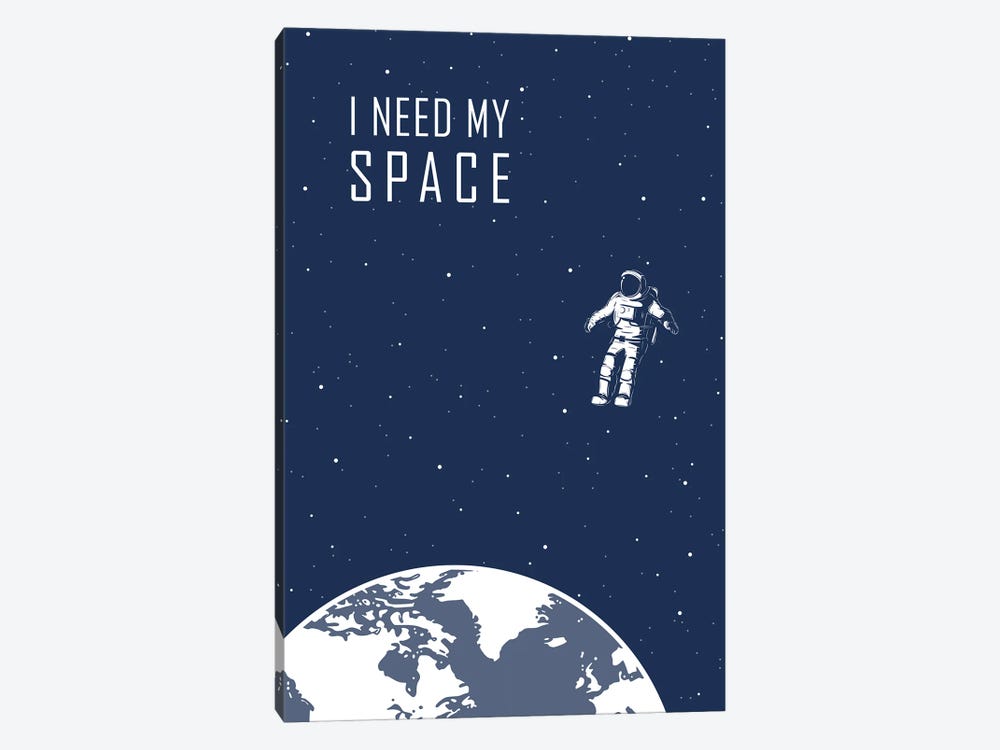 I Need My Space - Blue by GetYourNerdOn 1-piece Canvas Wall Art