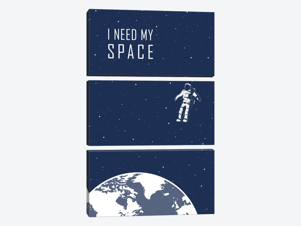 I Need My Space - Blue by GetYourNerdOn 3-piece Canvas Wall Art